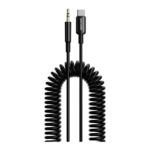 PORODO TYPE C TO AUX COIL CABLE 1.2M – BLACK