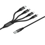 PORODO TUBE BRAIDED METALLIC CABLE TYPE-C/IPHN/MICRO