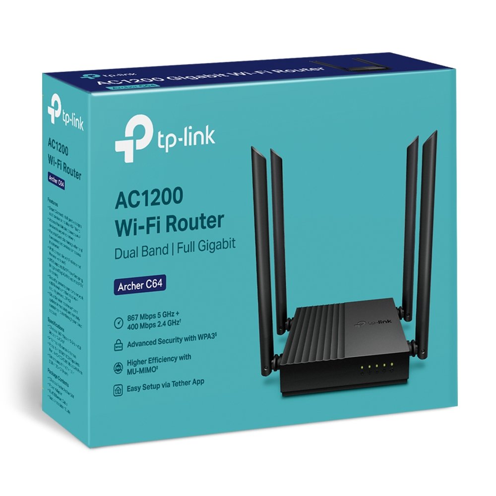 1760790863_308813494_TP20LINK20AC120020WIRELESS20GIGABYTE20ACCESS20ARCHER20C6420WIFI20ROUTER.jpg TP LINK AC1200 ACCESS ARCHER C64 WIFI ROUTER - Image 1