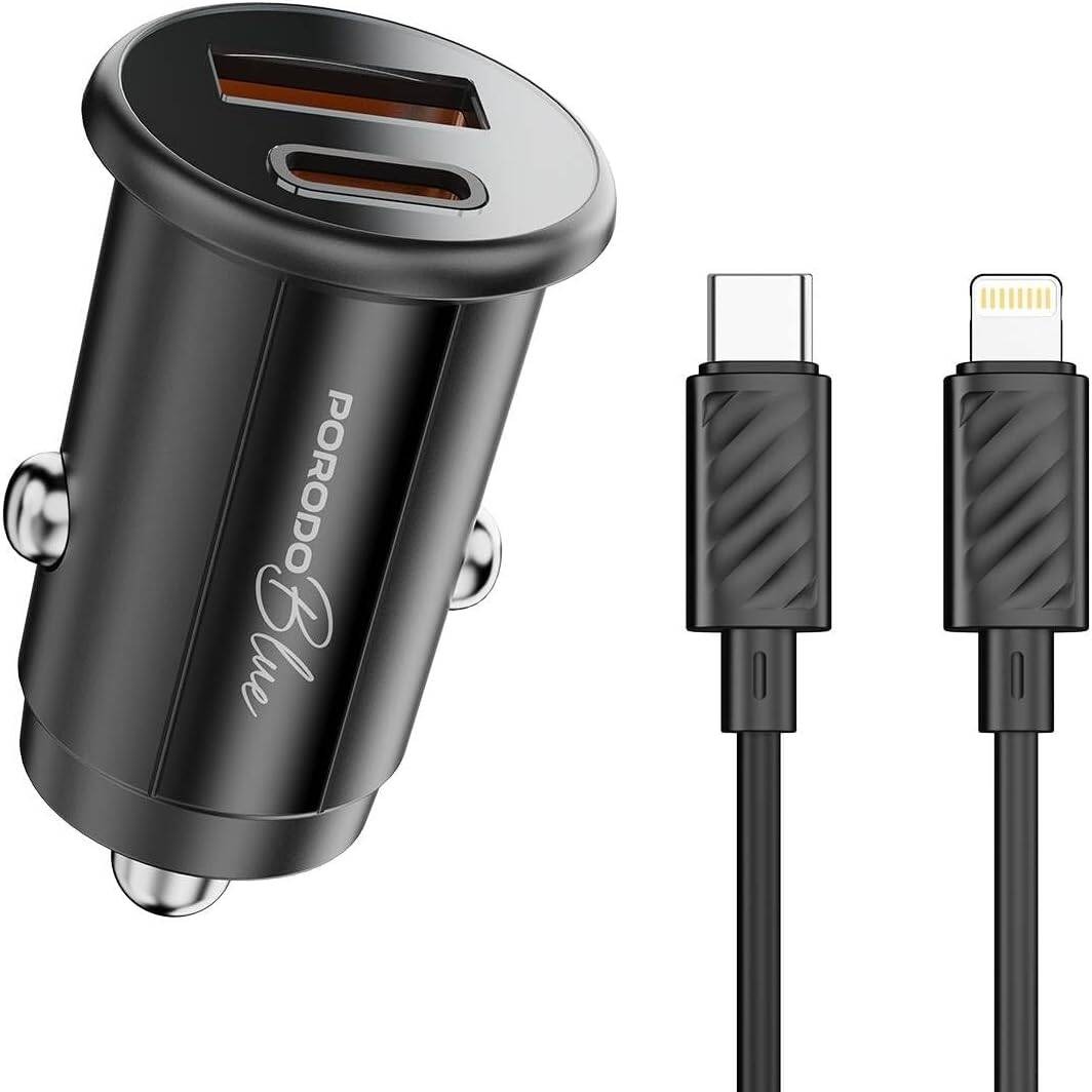 1754659811_1870338160_1.jpg PORODO BLUE DUAL PORT 36W CAR CHARGER - Image 1
