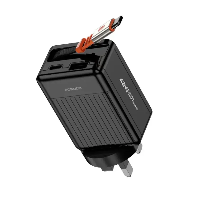 1758441346_1824537779_Porodo2075cm20Retractable20Type-C20Super20Quick20GaN20Charger-Black204.webp PORODO 75CM RETRACTABLE TYPE-C SUPER QUICK CHARGER 42W - Image 1