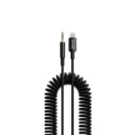 PORODO 3.5MM LIGHTNING AUT COILED AUDIO CABLE