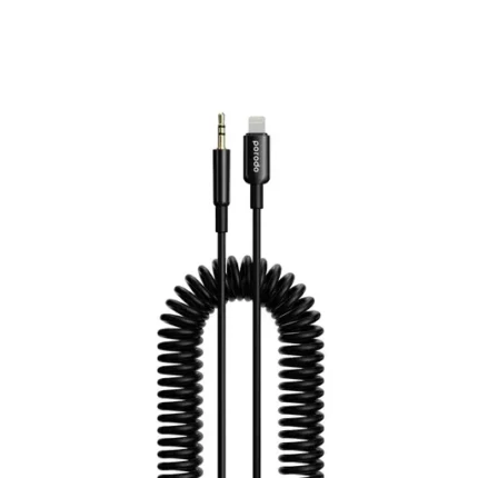 PORODO 3.5MM LIGHTNING AUT COILED AUDIO CABLE
