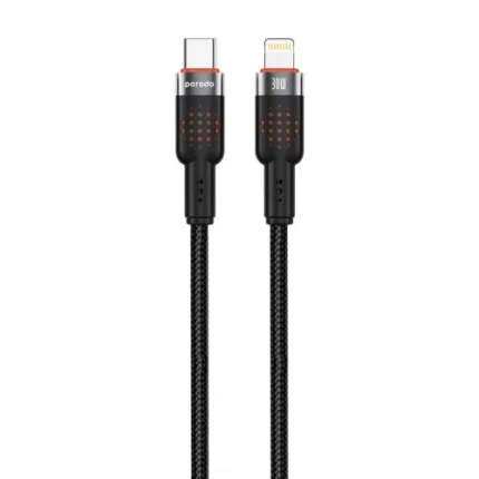 PORODO ALUMINUM ALLOY BRAIDED CABLE TYPE-C TO LIGHTNING 30W 1.2M