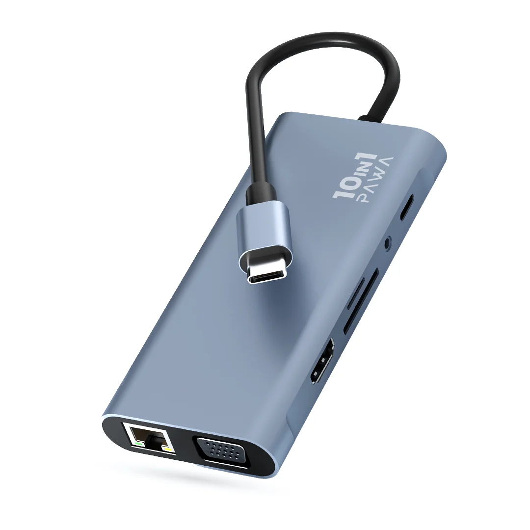 1758827058_1407542135_PAWA201020IN20120USB-C20HUB20WITH20HDTV202620VGA20100W.webp PAWA 10 IN 1 USB-C HUB WITH HDTV & VGA 100W - Image 1