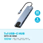 PAWA 7 IN 1 USB-C HUB WITH 4K HDMI 100W