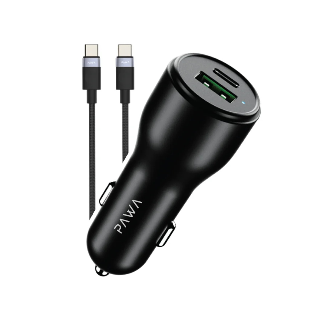 1758963764_903259113_PW-CC51CA5T-BK.webp PAWA SOLID CAR CHARGER DUAL PORT PD+QC 51W WITH BRAIDED TYPEC TO TYPEC CABLE - BLACK
PW-CC51CA5T-BK - Image 1