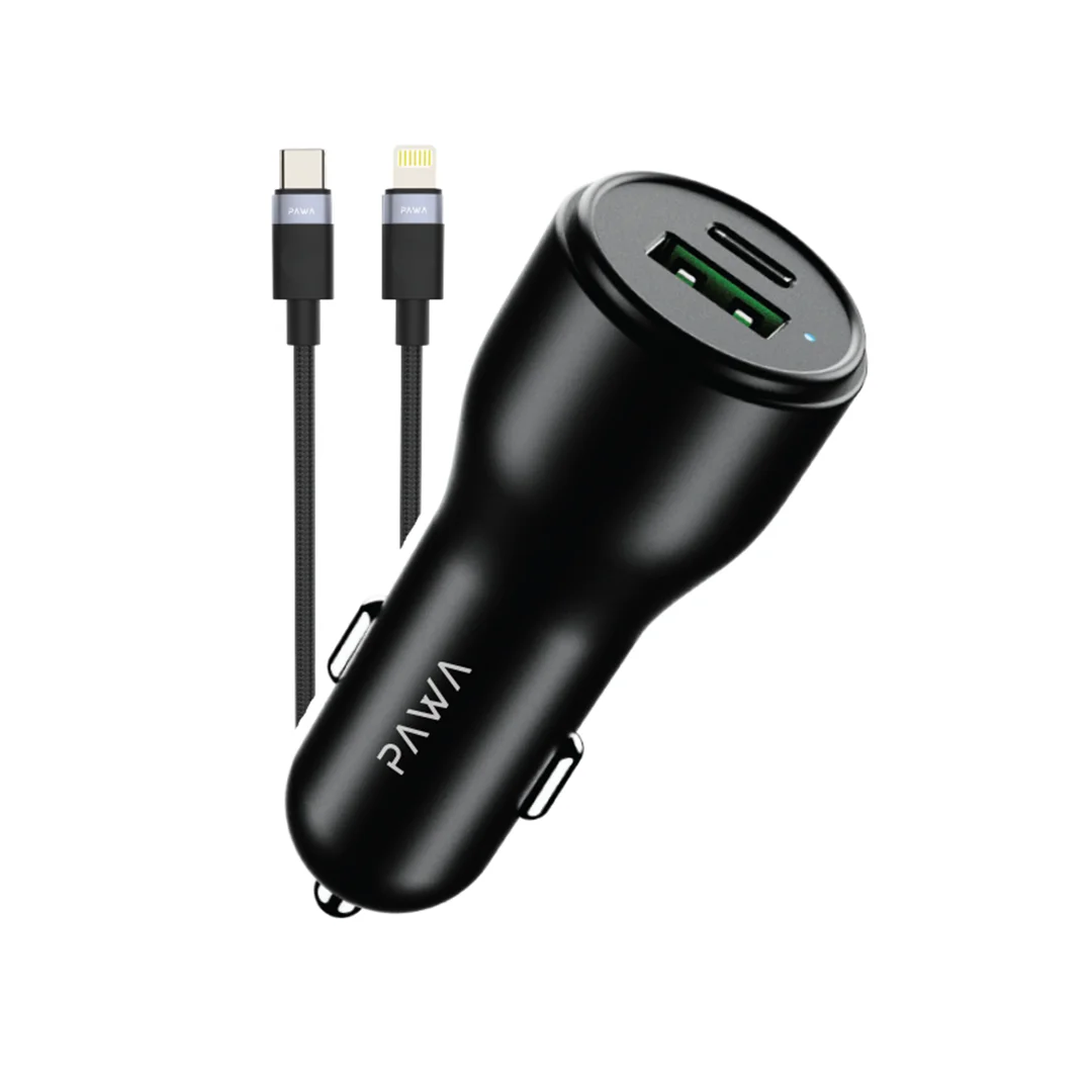 1758964075_1892095557_PW-CC51CA5L-BK.webp PAWA SOLID CAR CHARGER DUAL PORT PD+QC 51W WITH BRAIDED TYPEC TO LIGHTNING CABLE - BLACK
PW-CC51CA5L-BK - Image 1