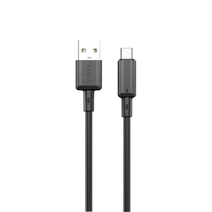 Pawa Lite 3A USB-A to Type-C Quick Charging PVC Cable 1.2M PW122 - Black PW-BDC312AT-BK