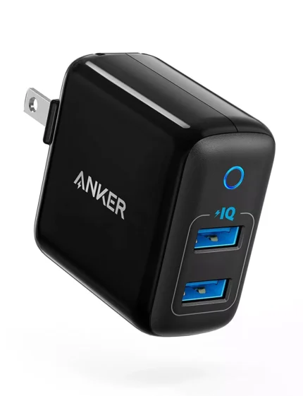 ANKER POWERPORT 24W 2-PORT USB CHARGER BLACK
