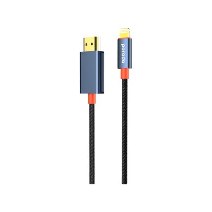 Porodo  Woven Cable  Lightning To HDMI 2M Black Orange
 PD-CBL0017-BK