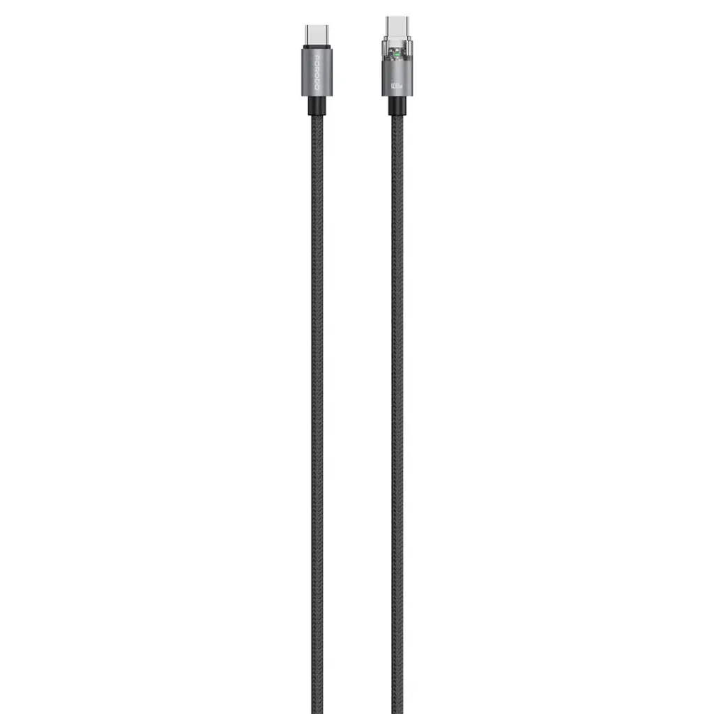 1768409304_5BPDEMC110WBK5D20Porodo20High-Speed20100W20USB-C20to20USB-C20Cable20-20Black.webp PORODO HIGH-SPEED 100W USB C TO C CABLE - Image 1