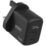 PAWA STOUT GAN TRAVEL CHARGER WITH DUAL PD PORT 35W-BLACK