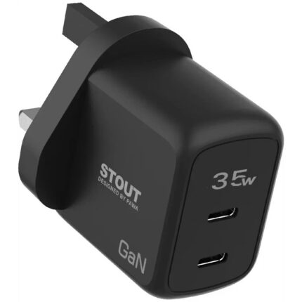 PAWA STOUT GAN TRAVEL CHARGER WITH DUAL PD PORT 35W-BLACK